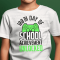 100th Day of School Achievement Unlocked Neon Green and Black