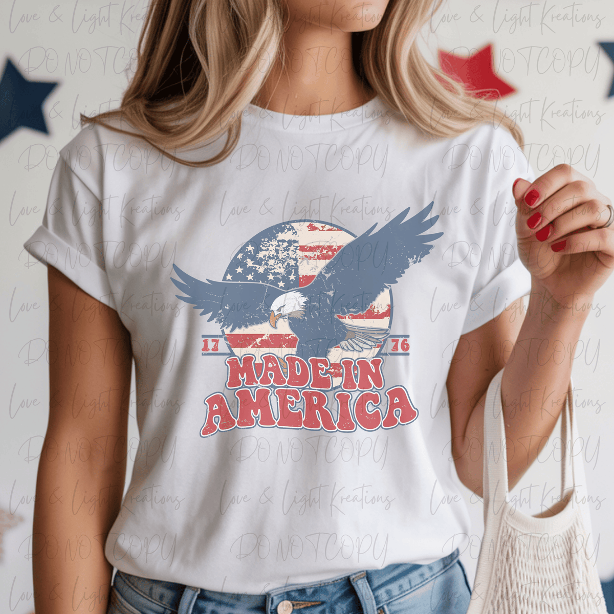 1776 Made In America Distressed Flying Eagle