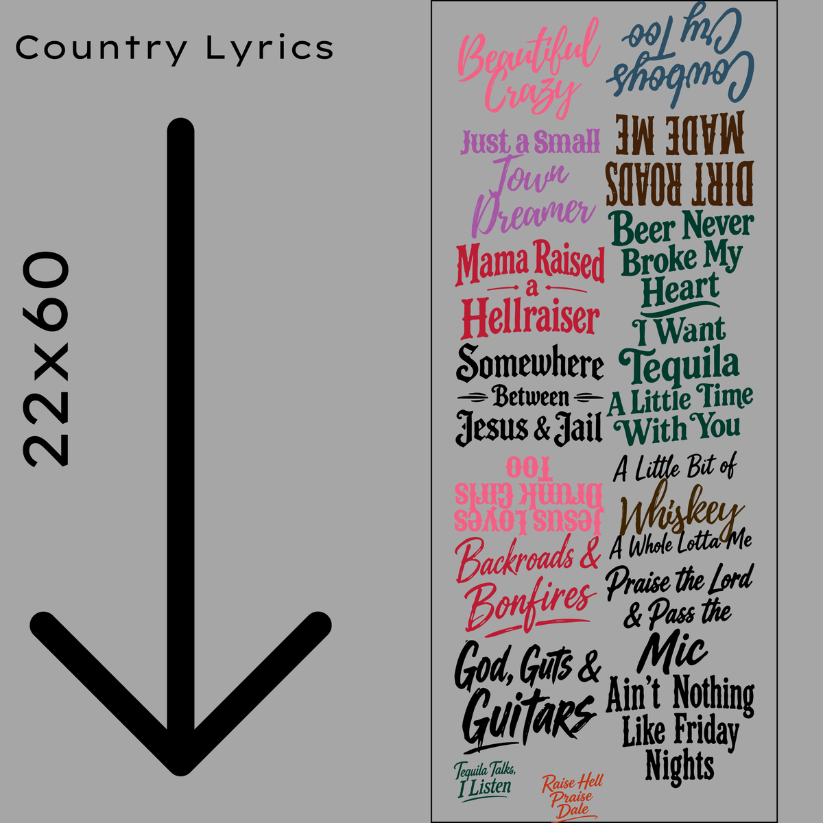 Country Lyrics Gang Sheet