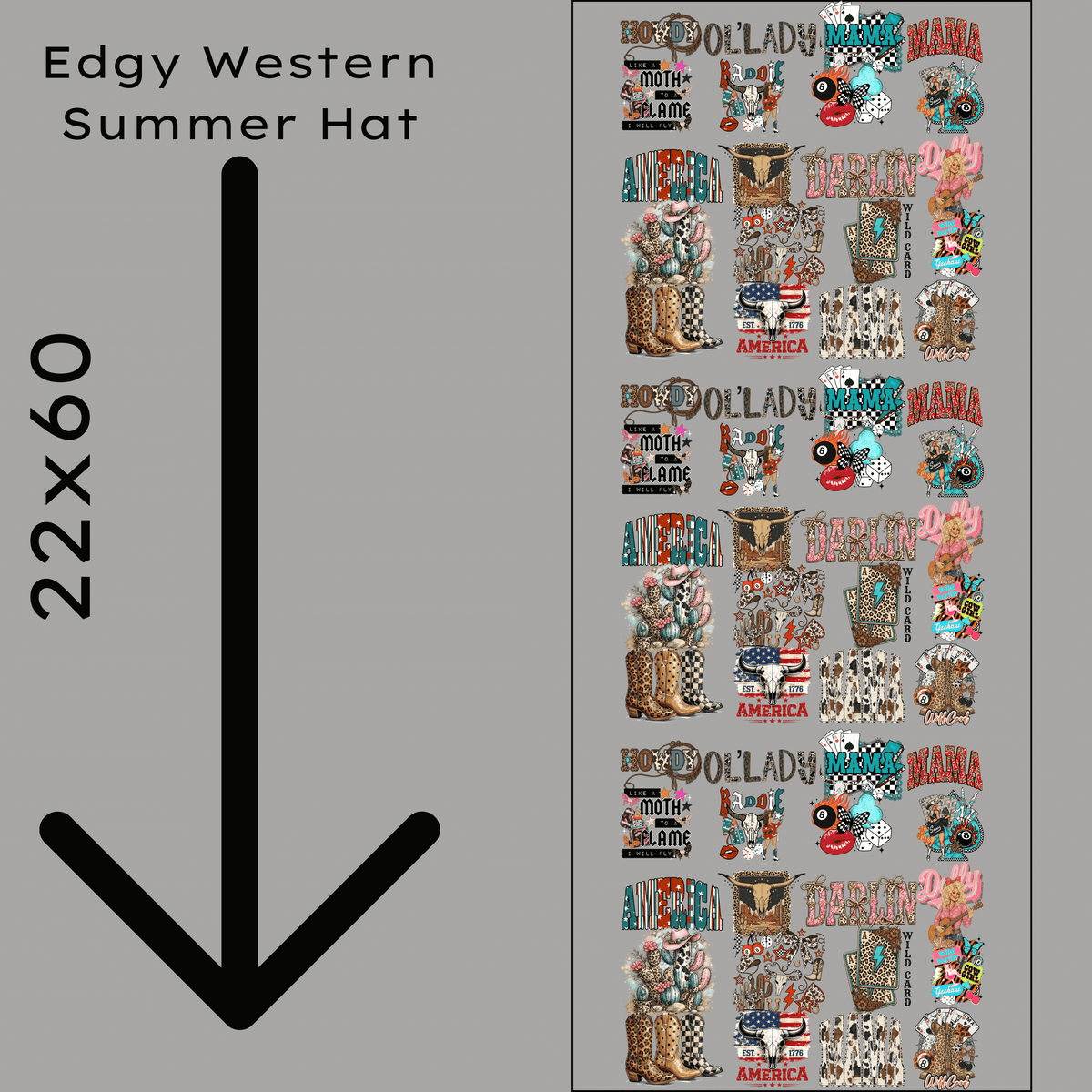 Edgy Western Summer Hat Gang Sheet