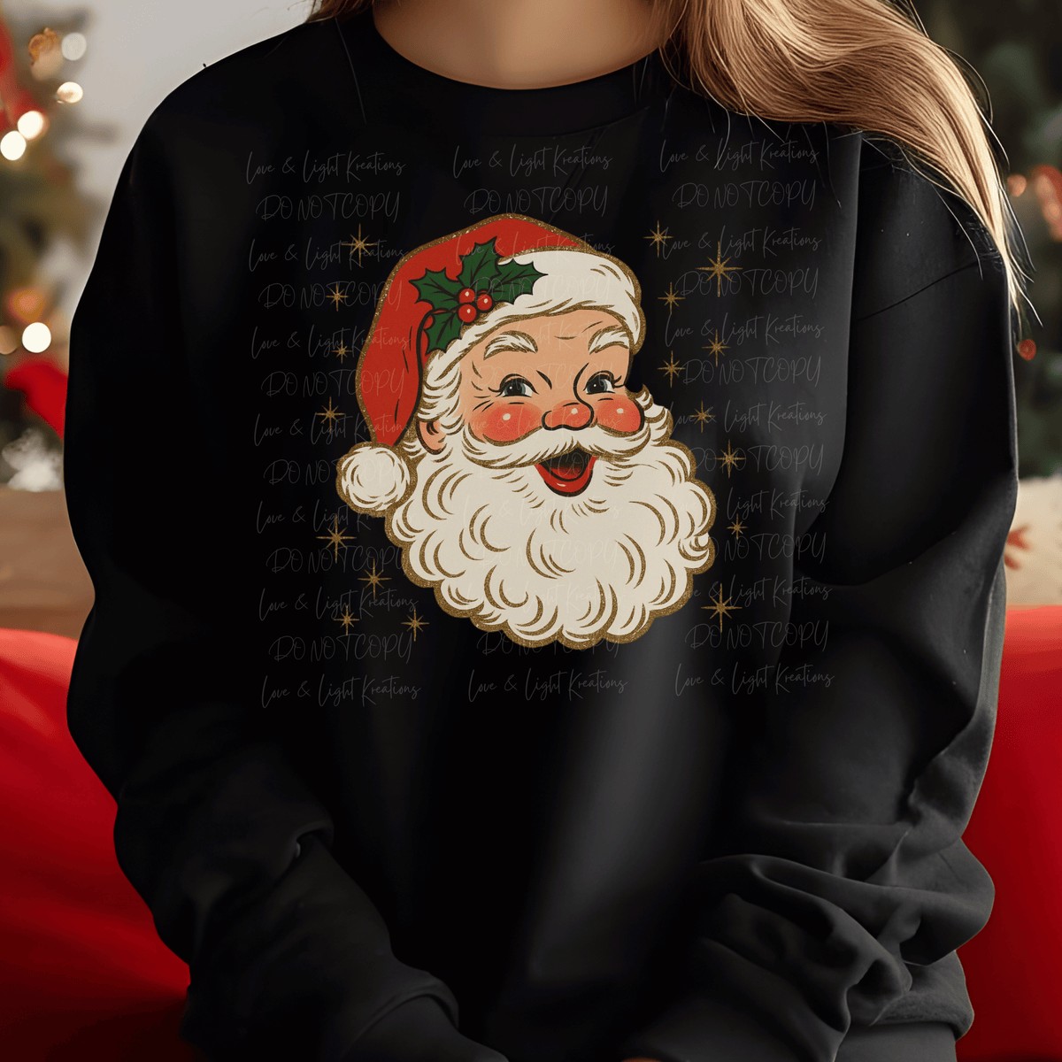 Jolly Santa Head with Stars