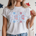 4th of July Mama with Flowers and Checkered