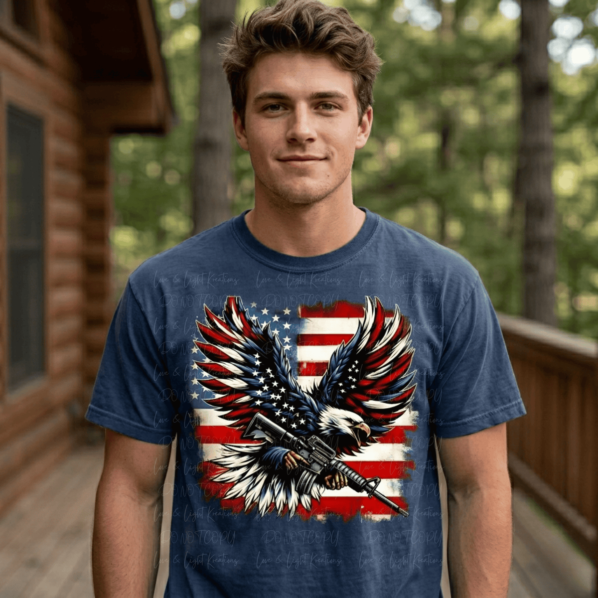 4th of July Patriotic Flying Eagle with Flag