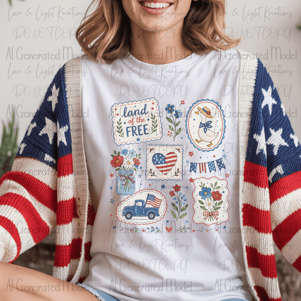 4th of July Stamps Land of the Free