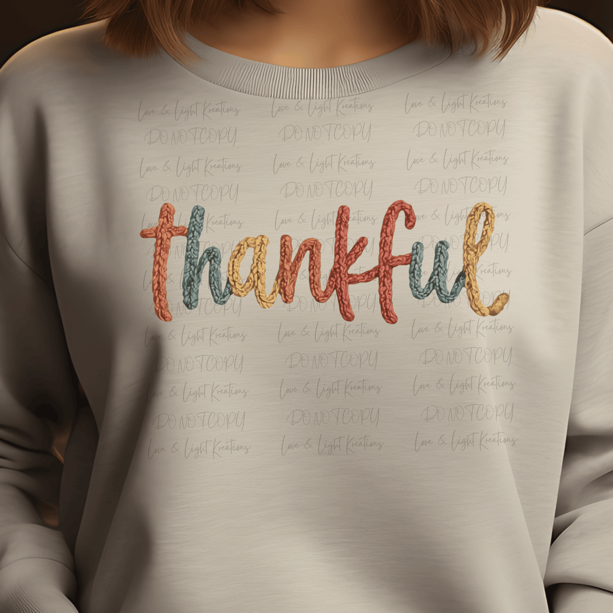 Faux Yarn Thankful
