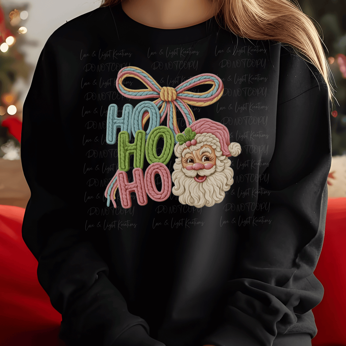 Faux Yarn Ho Ho Ho Santa