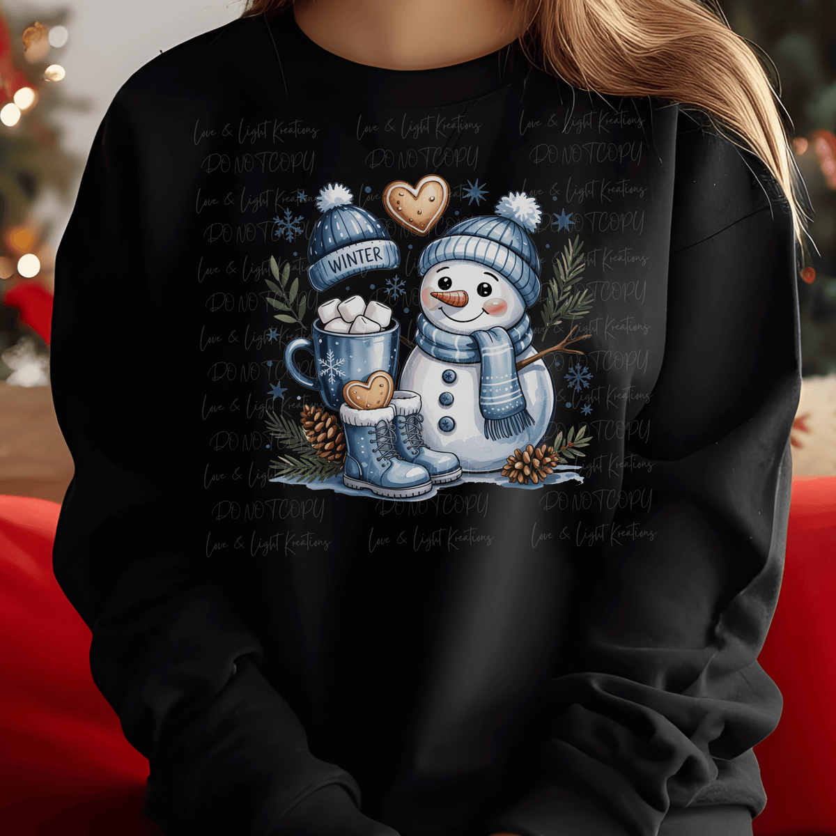 Blue Winter Snowman