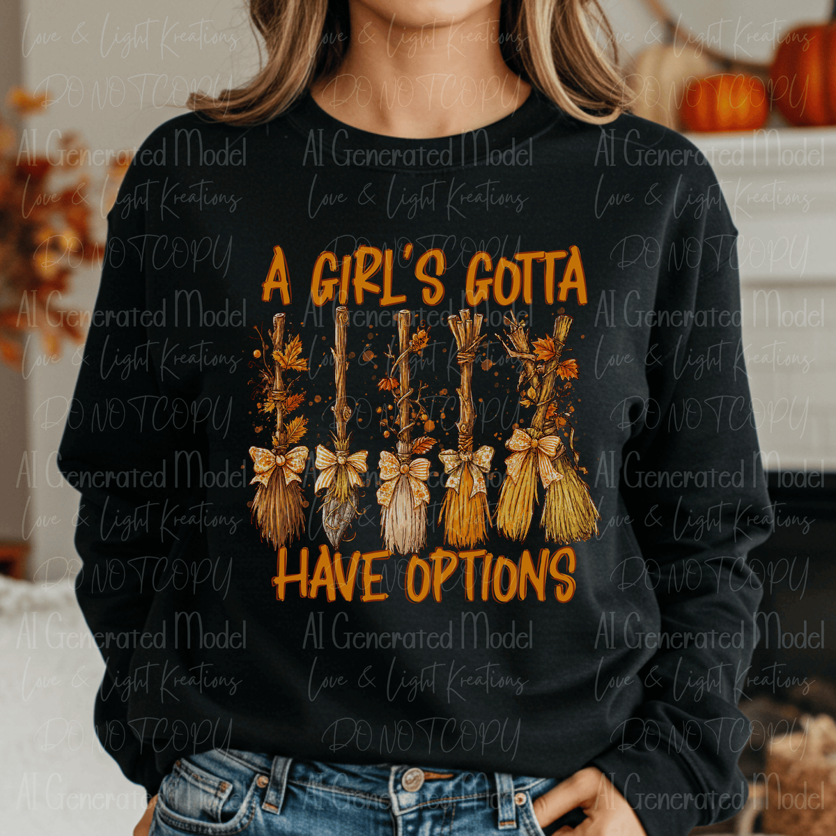 A Girl's Gotta Have Options Fall Brooms