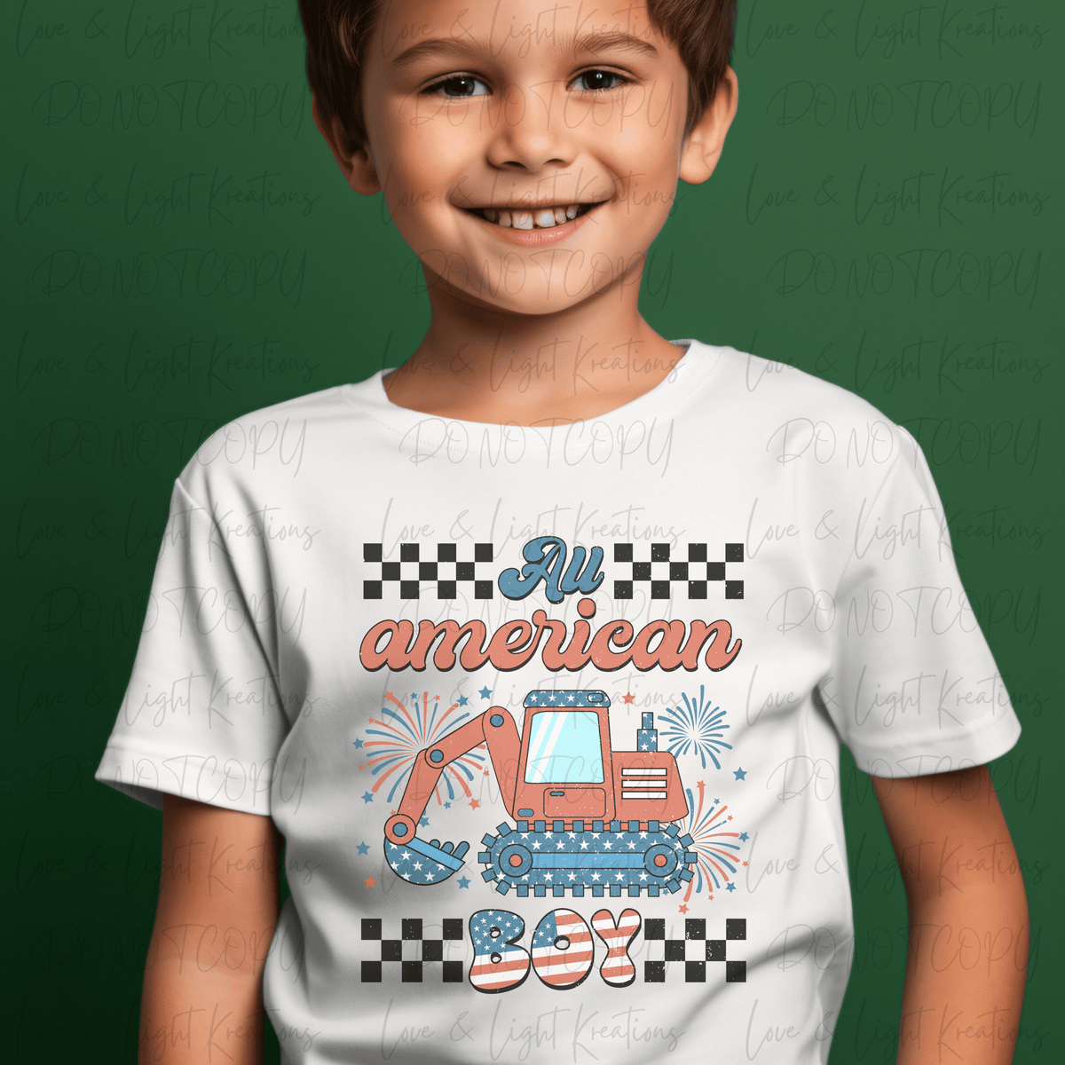 All American Boy with Excavator Checkered