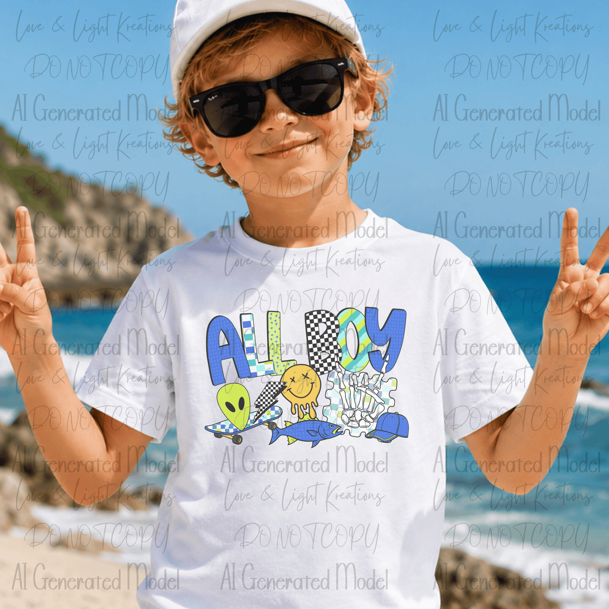 All Boy Retro Patterns Melting Smiley Skateboard Alien Face