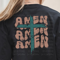 Amen Amen Amen Distressed with Cross