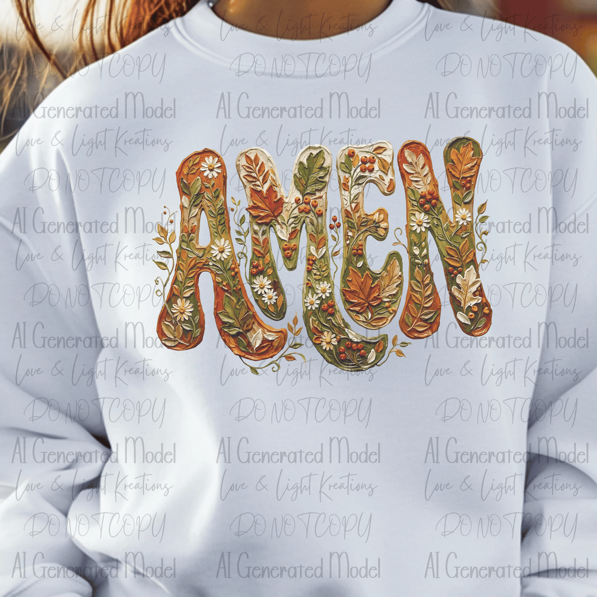 Amen Fall Floral Paint Strokes