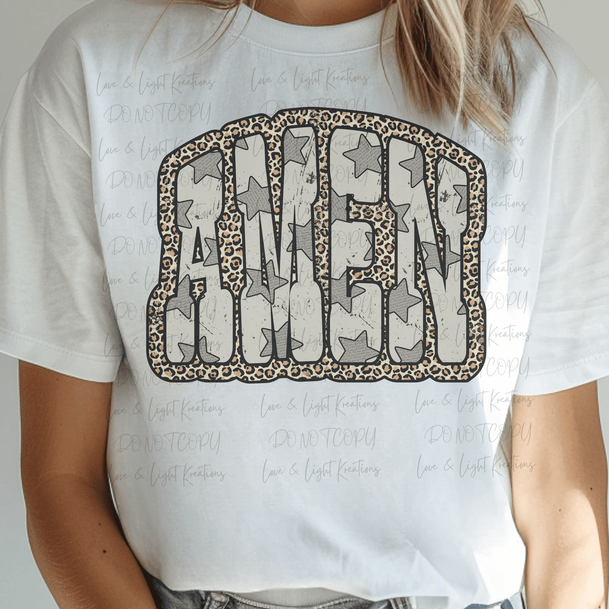 Amen with Stars and Leopard Print