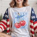 America Patriotic Cherries with Stars and Blue Stripes