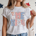 America Patterned with Red Coquette Bow and Stars