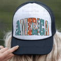 America with Red, white and Blue Patterns