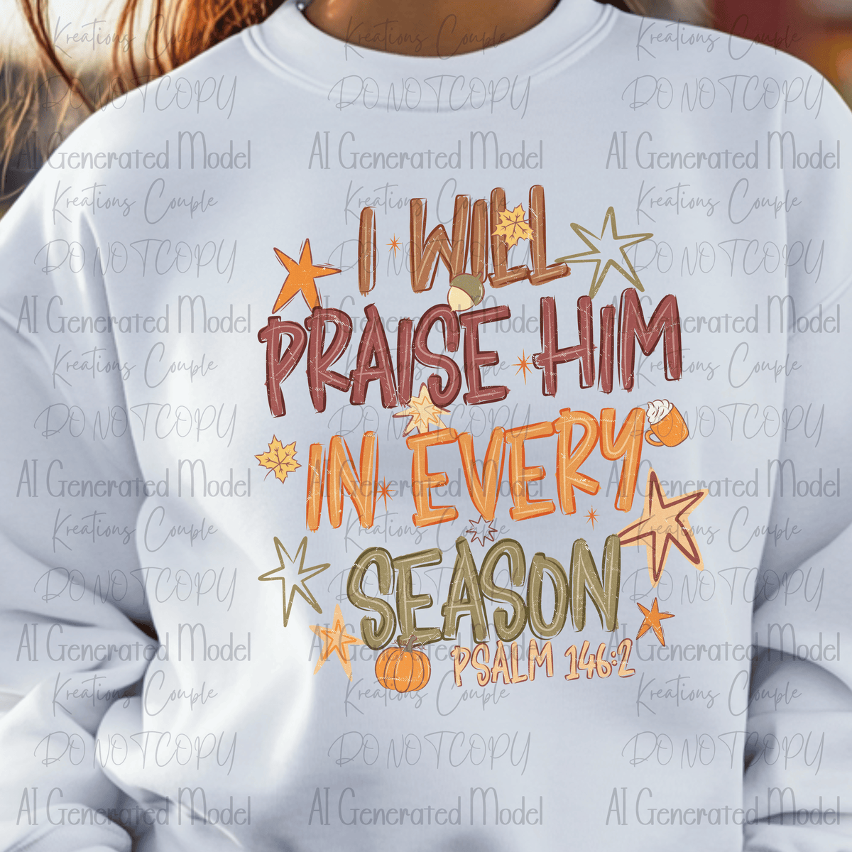 Autumn I Will Praise Him in Every Season Distressed