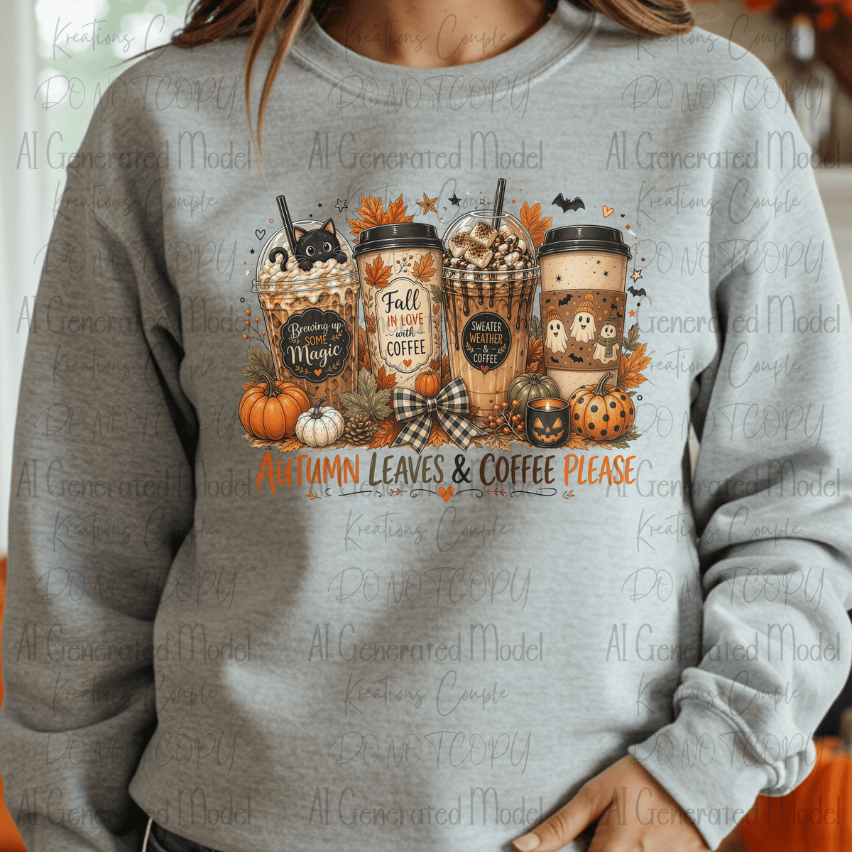 Autumn Leaves & Coffee Please Cat