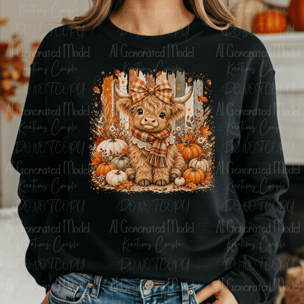 Baby Highland Autumn Pumpkin and Stripes