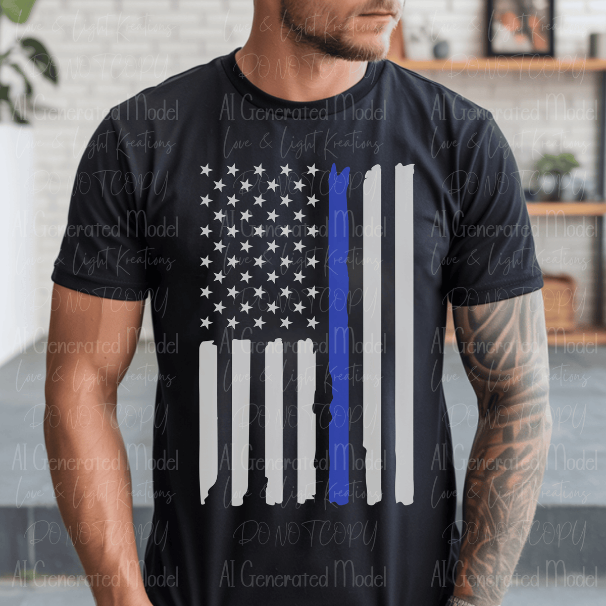Back the Blue Police Flag with Blue Stripe