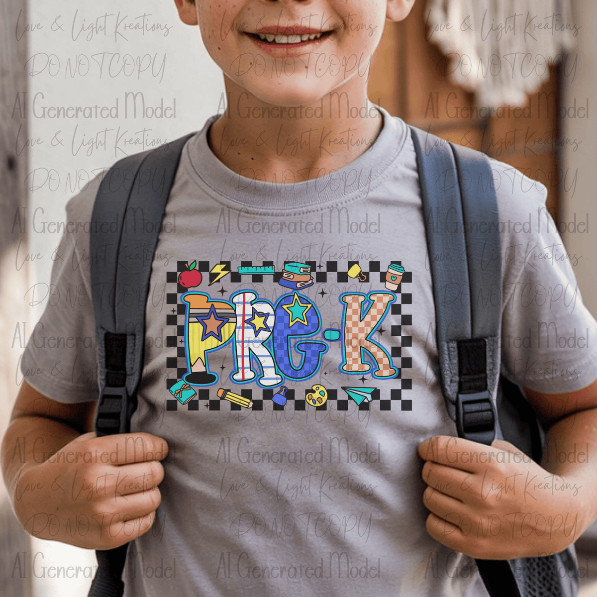 Back to School Checker Pattern Pre-K
