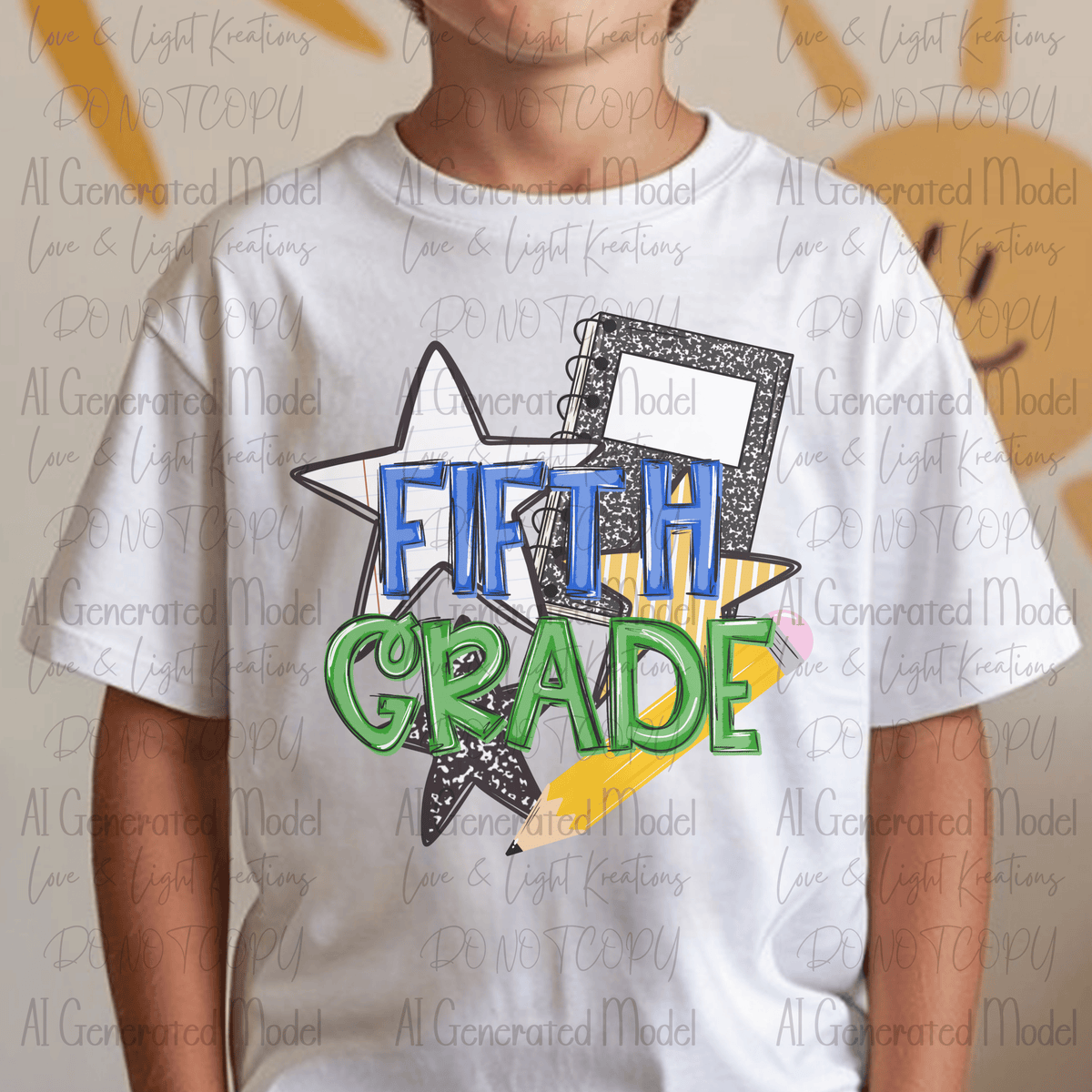 Back to School Composition Notebook Fifth Grade Blue and Green