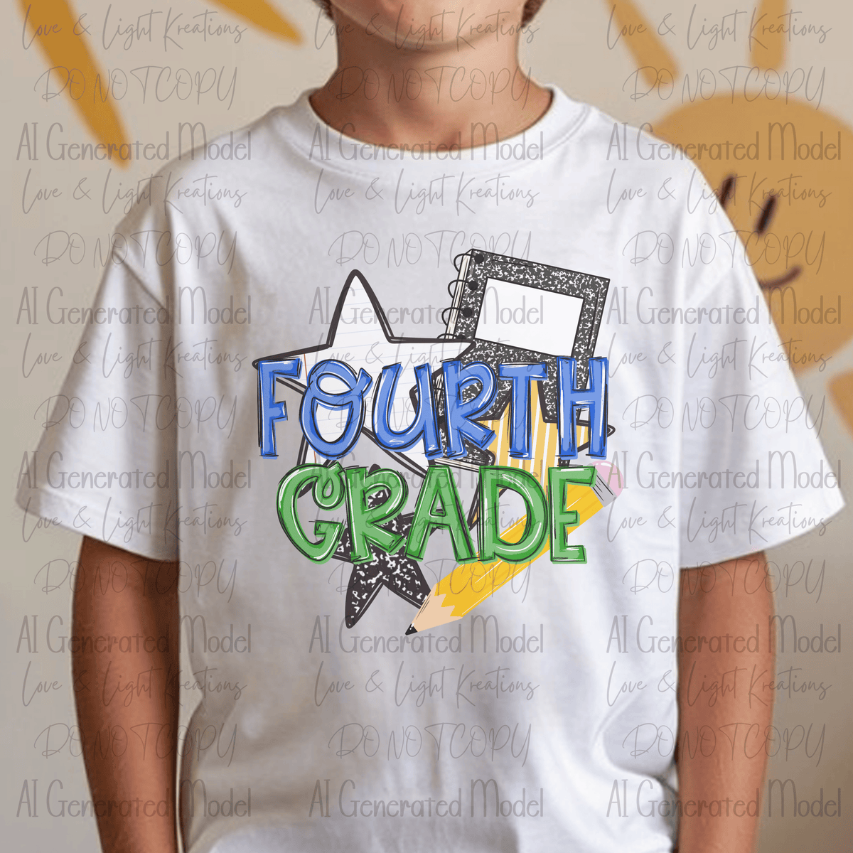 Back to School Composition Notebook Fourth Grade Blue and Green