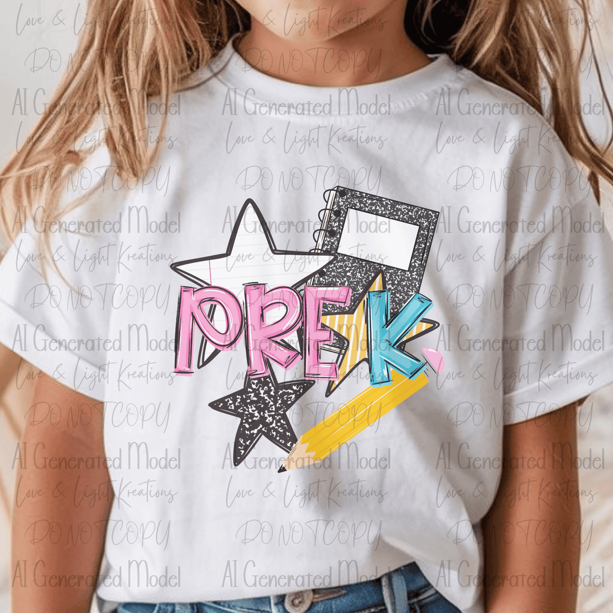 Back to School Composition Notebook Pre K Blue and Pink
