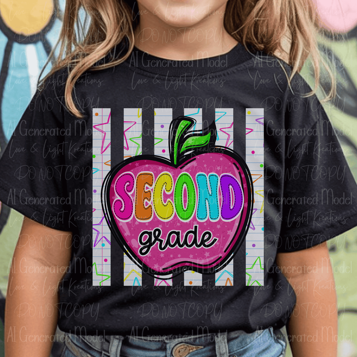Back to School Striped Apple Second Grade