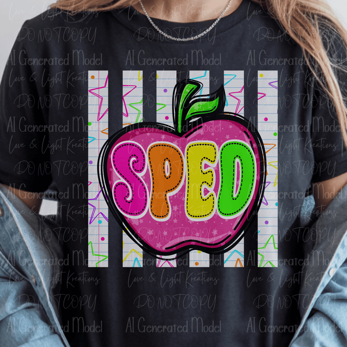 Back to School Striped Apple Sped