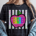 Back to School Striped Apple Teacher