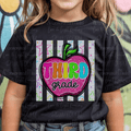 Back to School Striped Apple Third Grade