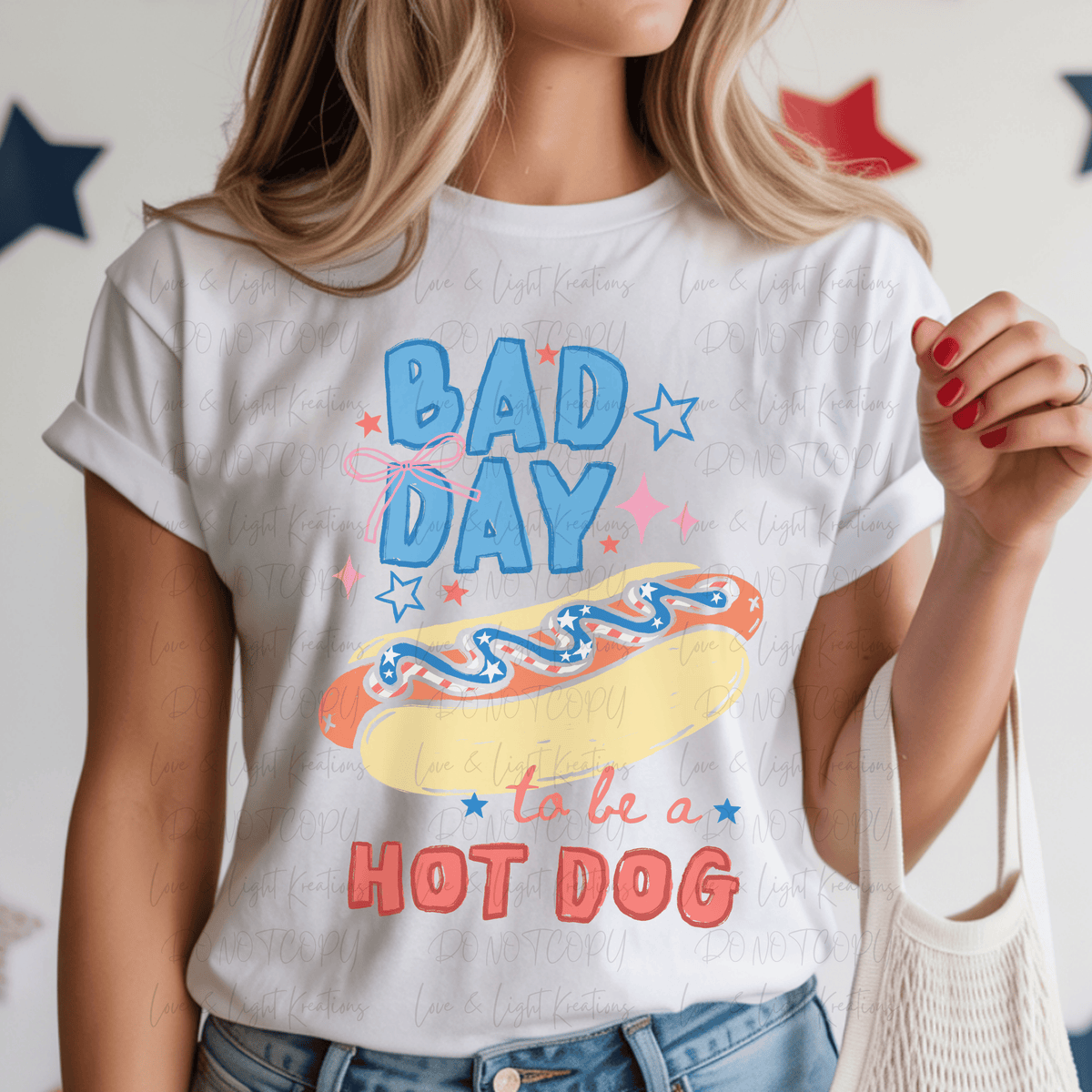Bad Day to be a Hot Dog with Hot Dog and Condiments Hand-drawn