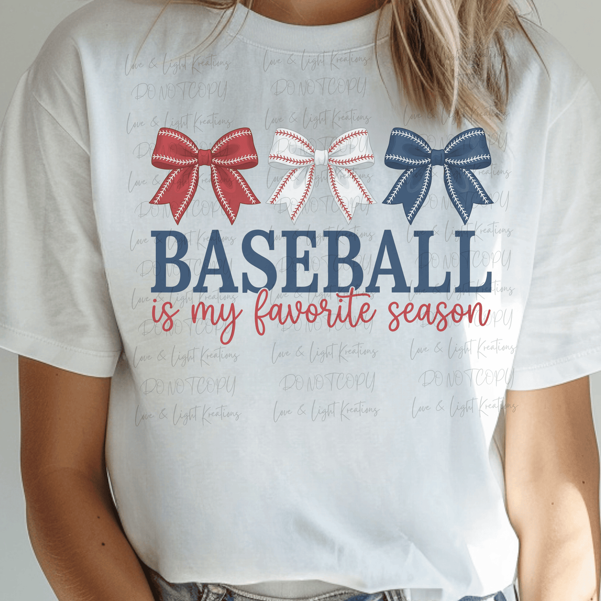 Baseball is My Favorite Season Red, White and Blue Bows