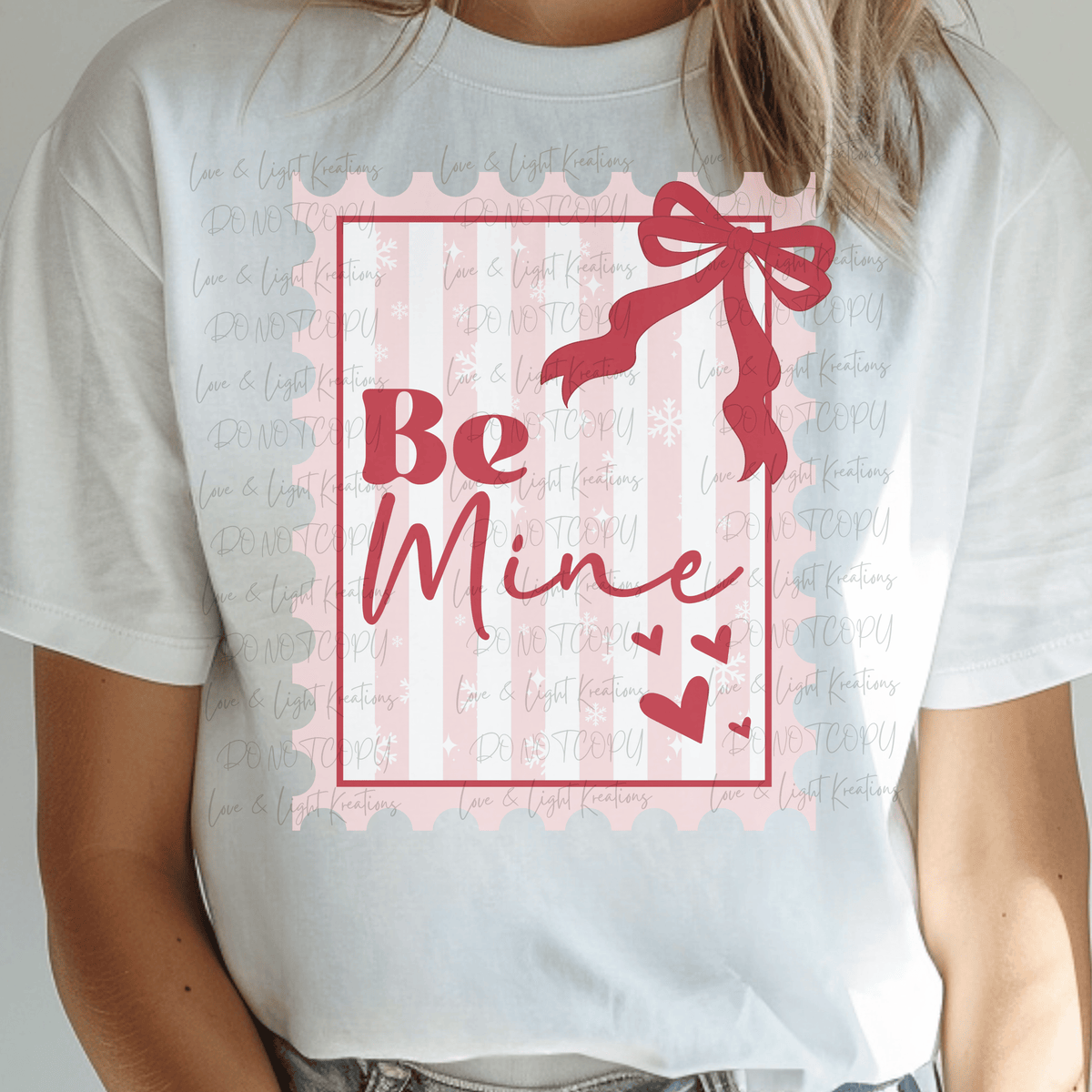 Be Mine Red Stamp with Coquette Valentine Bow