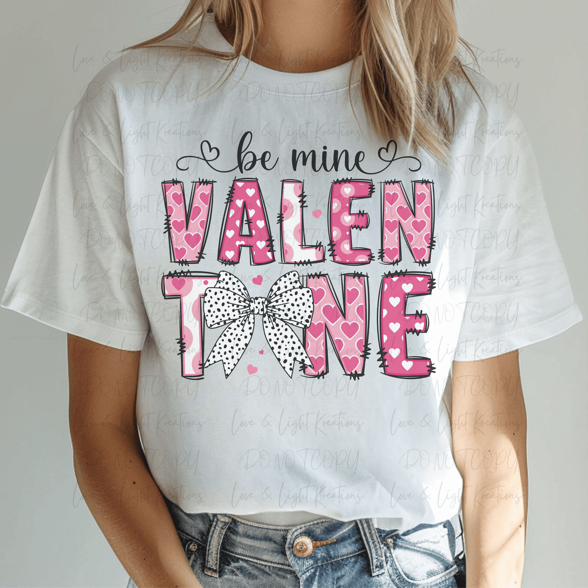 Be Mine Valentine with Patterned Letters