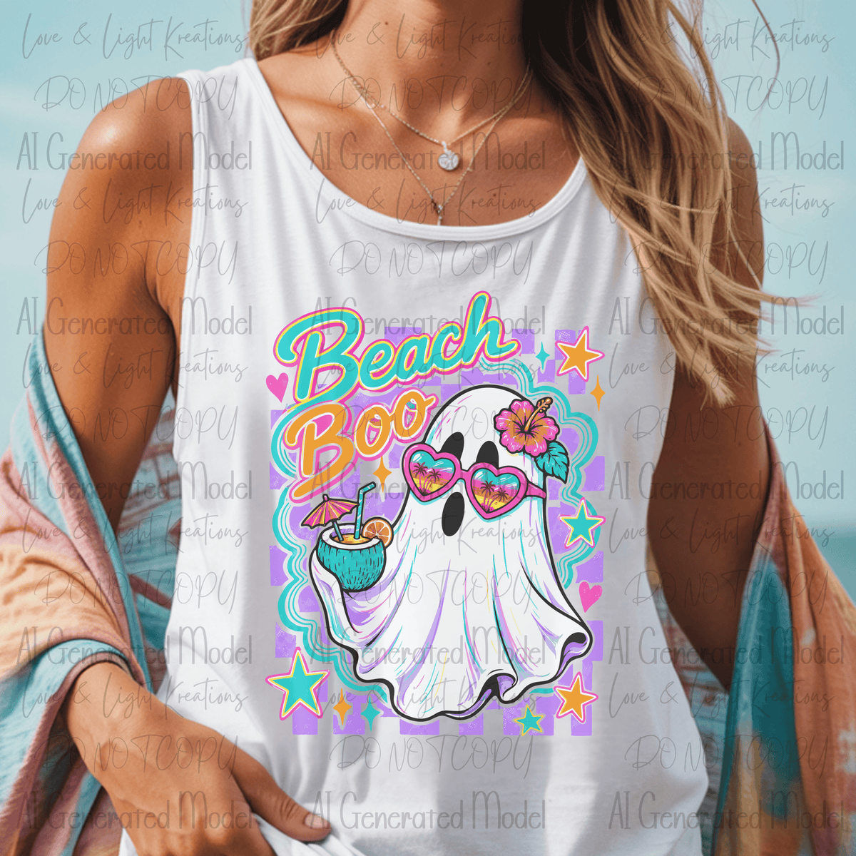 Beach Book Neon Ghost Checker