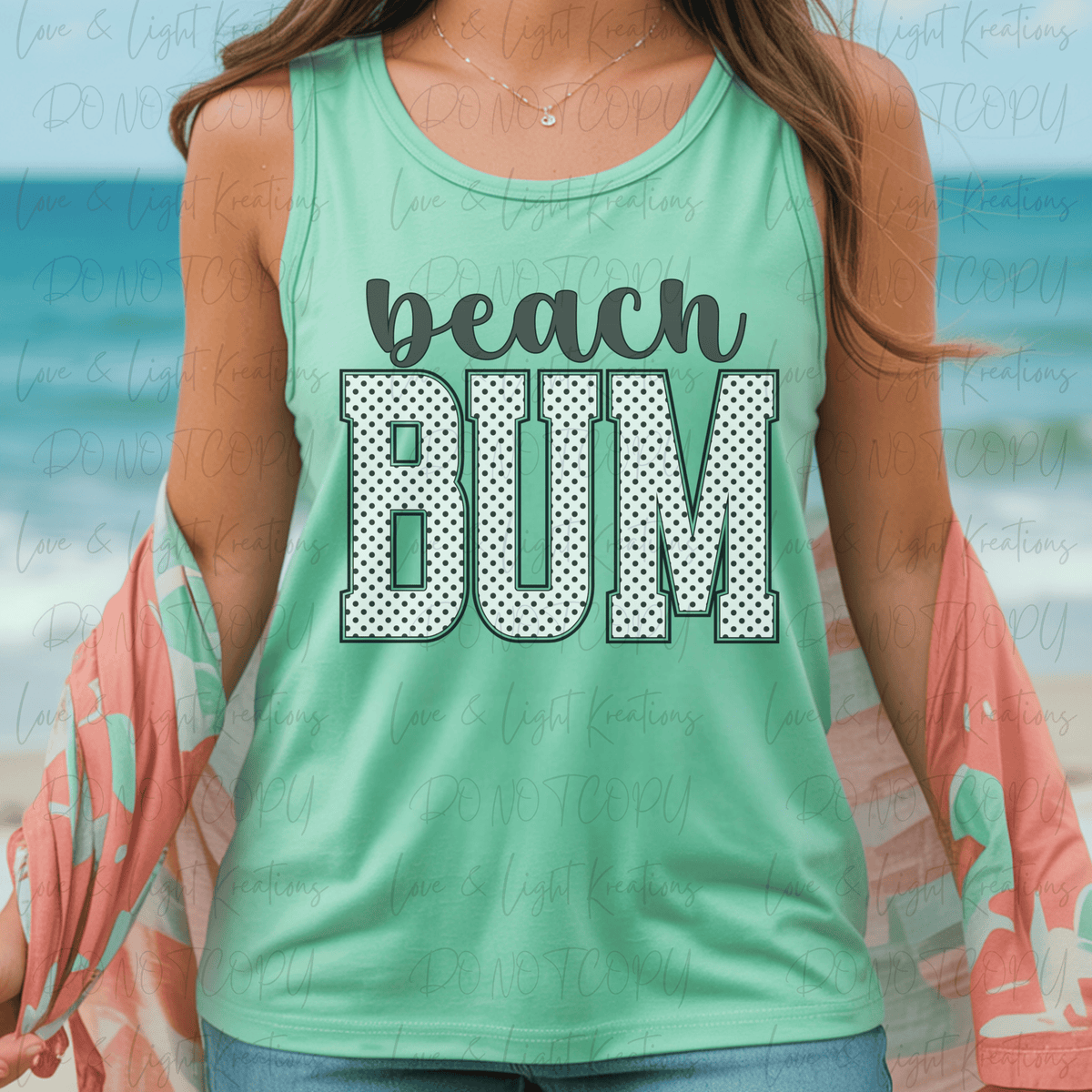 Beach Bum Black with White and Black Polka Dots