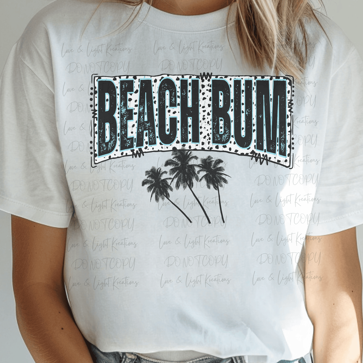 Beach Bum with Palm Trees and Polka Dots