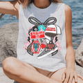 Blue Collar Brat Edgy Western with Checkered Coquette Bow