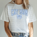 Blue Floral Cat Mom Coquette Bow