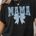 Blue Floral Mama with Blue Polka Dot Coquette Bow