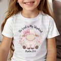 The Lord is My Shepherd Little Lamb with Pink Bow