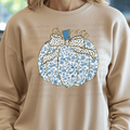 Blue Floral Pumpkin