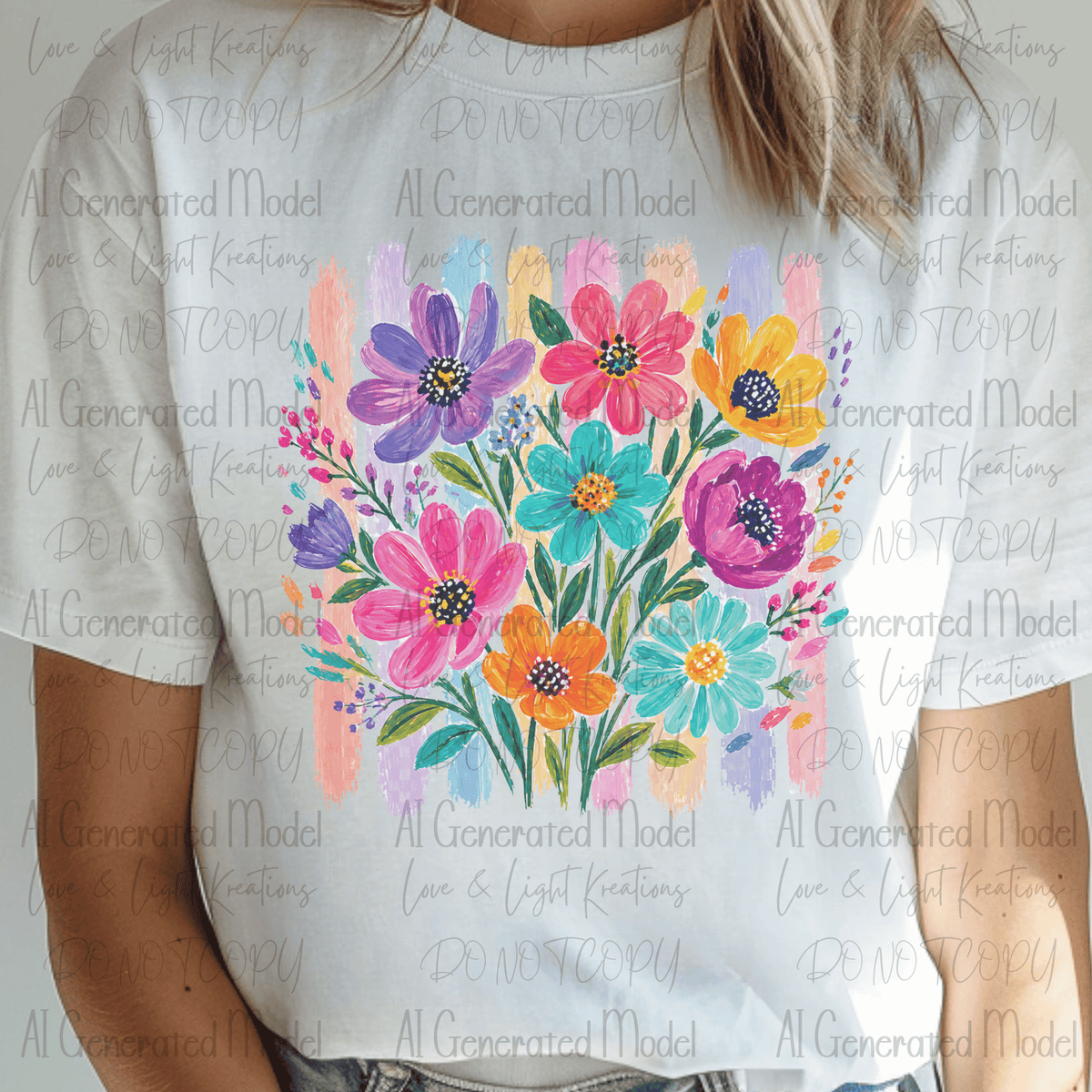 Boho Paint Stroke Flowers
