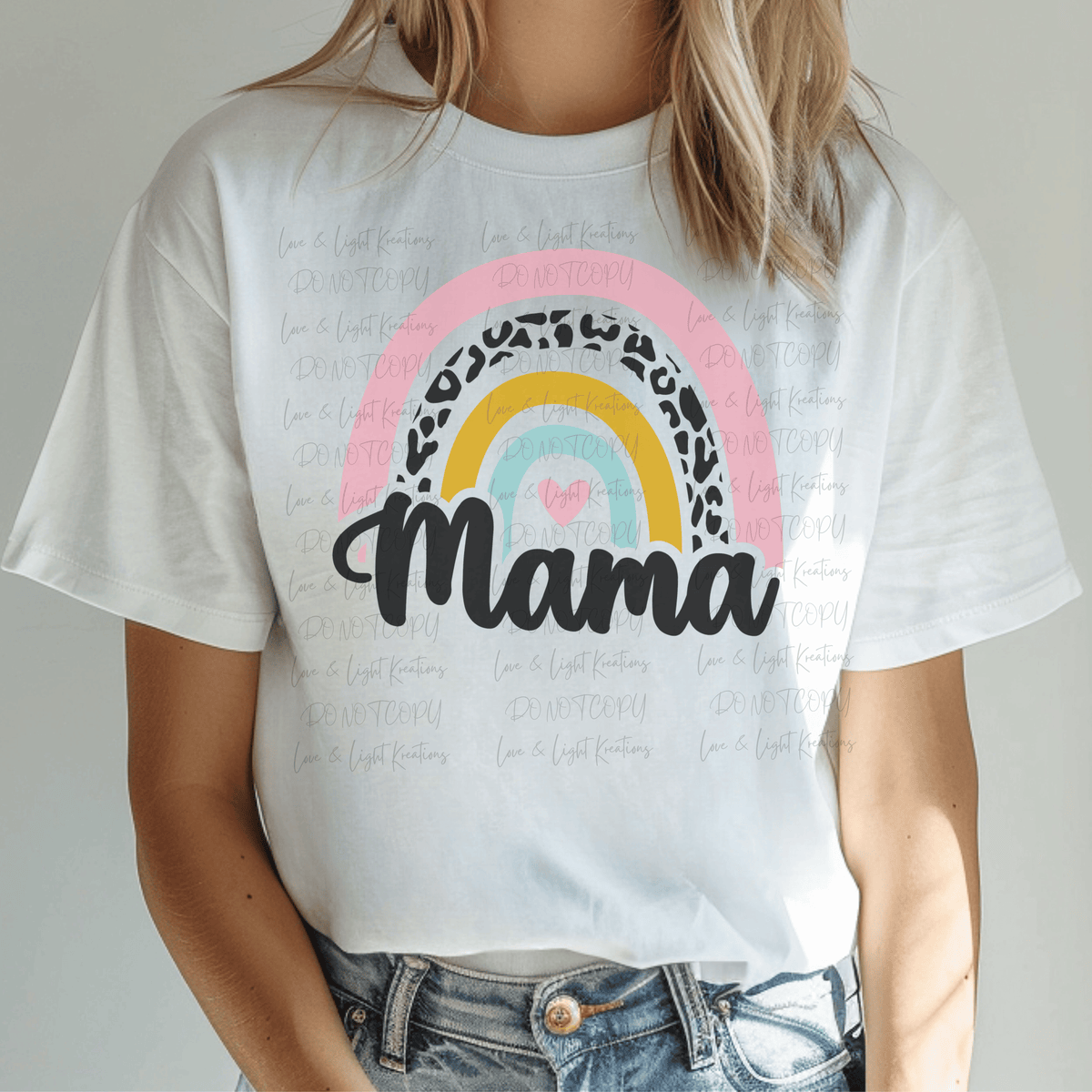 Boho Rainbow Mama with Leopard Print