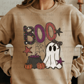 Boo Ghost with Gold Glitter Outline