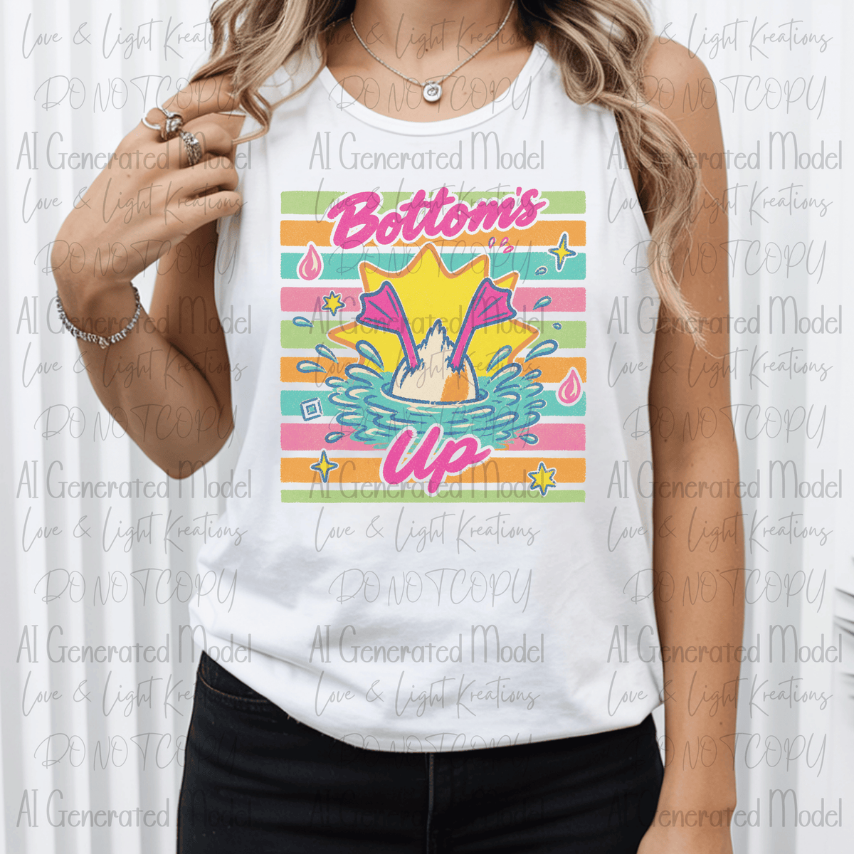 Bottoms Up with Duck Diving and Bright Colored Stripes