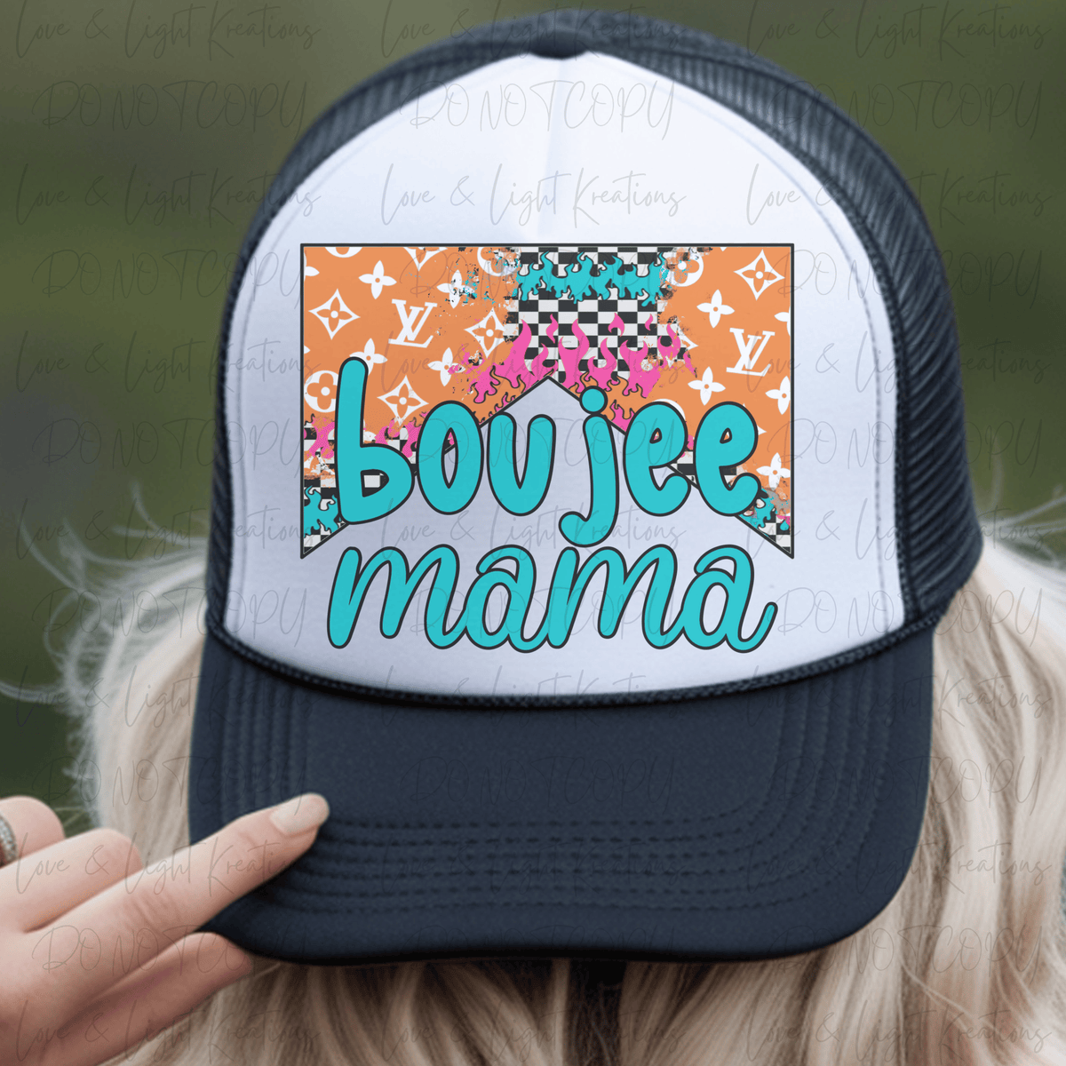 Boujee Mama Checkered with Flames