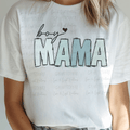 Boy Mama with Blue Doodle Letters